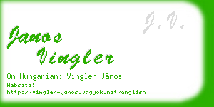 janos vingler business card